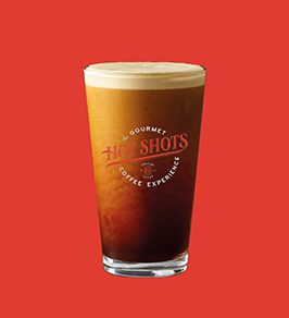 Nitro cold brew in red background